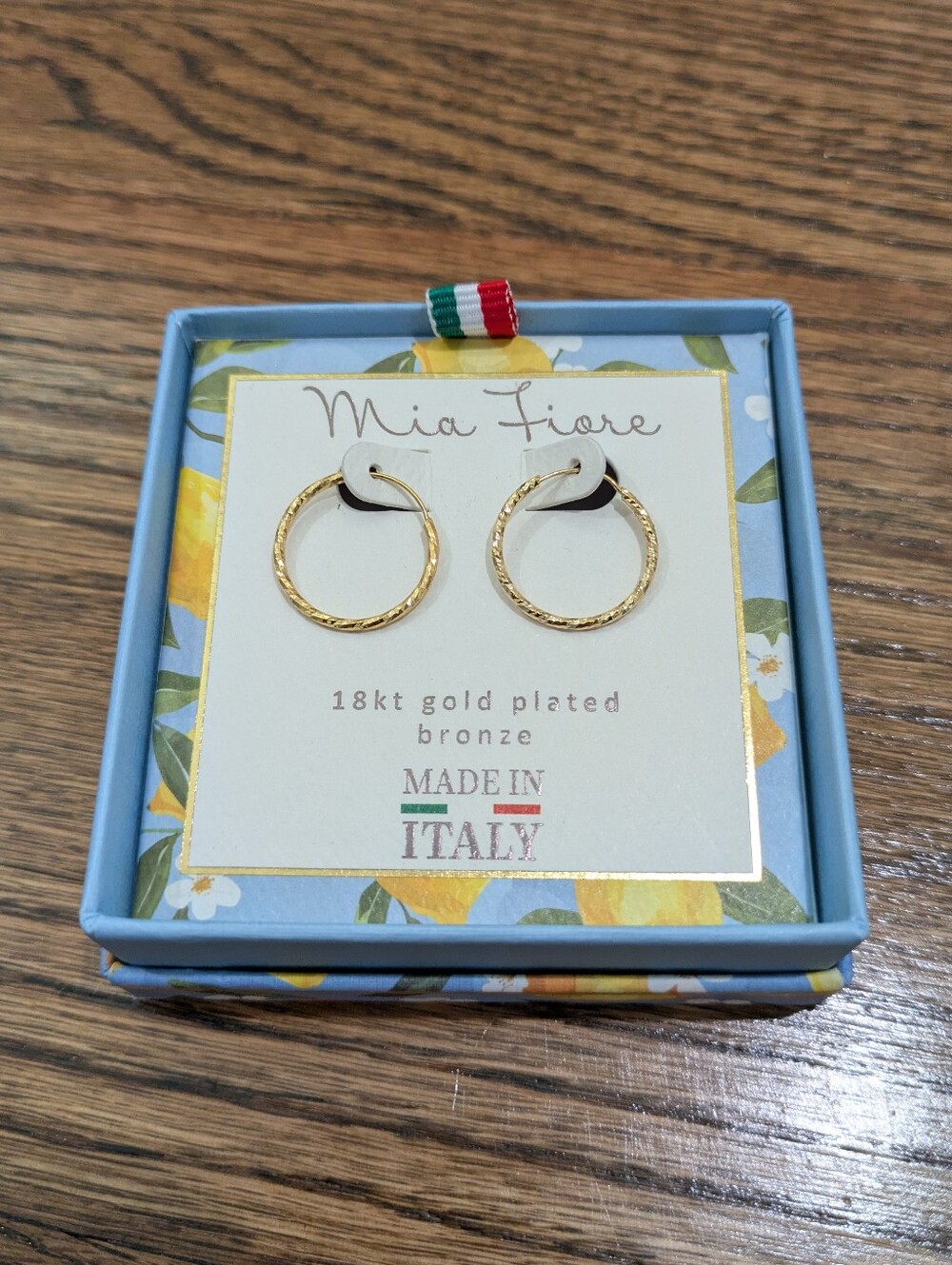 NEW Mia Fiore 18kt Gold Plated Bronze Hoops